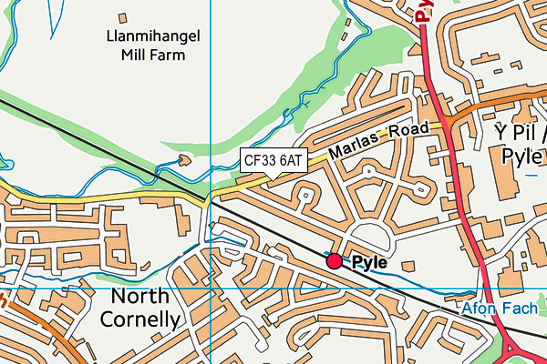 CF33 6AT map - OS VectorMap District (Ordnance Survey)