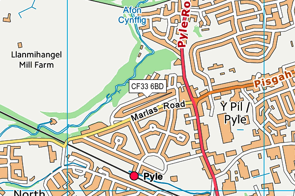 CF33 6BD map - OS VectorMap District (Ordnance Survey)