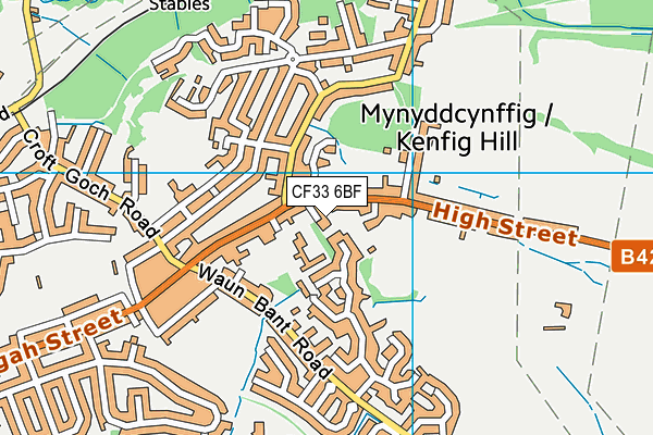 CF33 6BF map - OS VectorMap District (Ordnance Survey)