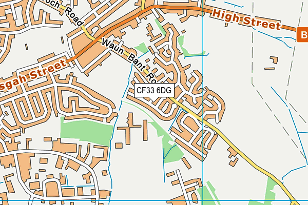 CF33 6DG map - OS VectorMap District (Ordnance Survey)