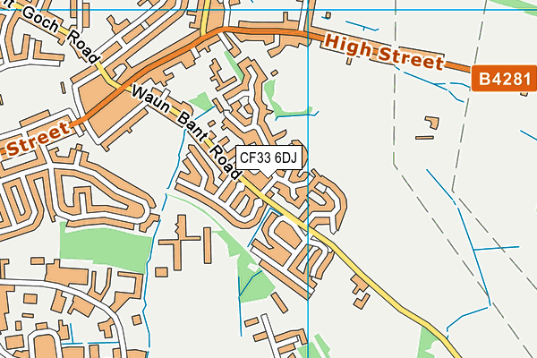 CF33 6DJ map - OS VectorMap District (Ordnance Survey)
