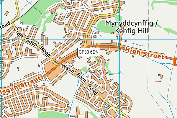 CF33 6DN map - OS VectorMap District (Ordnance Survey)