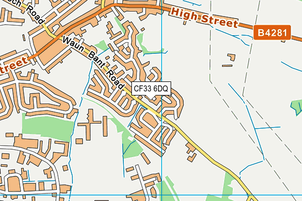 CF33 6DQ map - OS VectorMap District (Ordnance Survey)