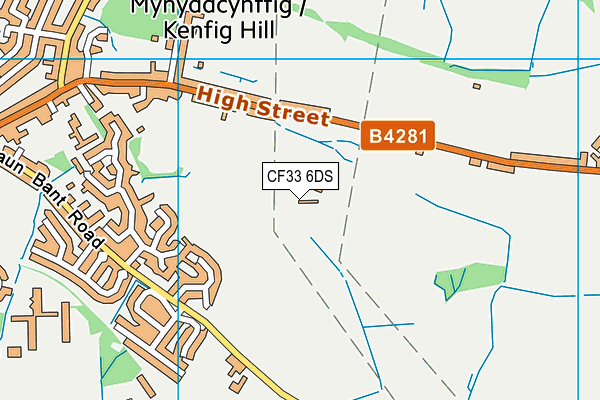 CF33 6DS map - OS VectorMap District (Ordnance Survey)