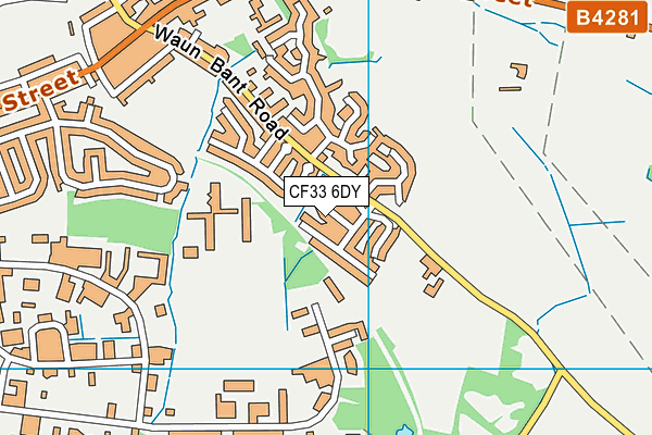 CF33 6DY map - OS VectorMap District (Ordnance Survey)