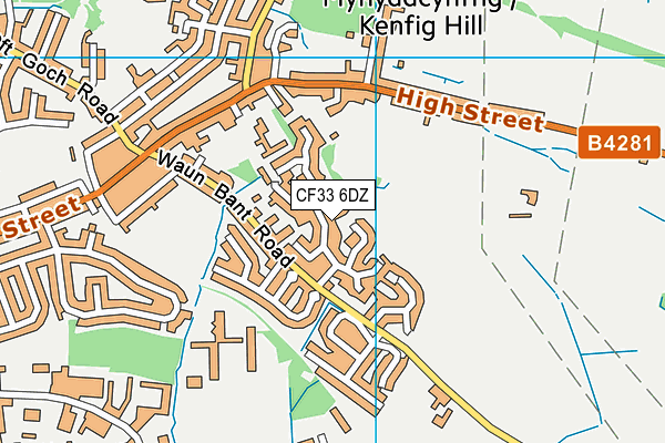 CF33 6DZ map - OS VectorMap District (Ordnance Survey)