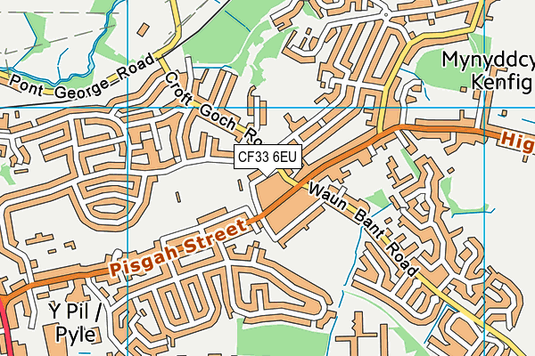 CF33 6EU map - OS VectorMap District (Ordnance Survey)