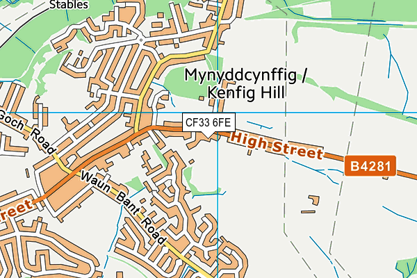 CF33 6FE map - OS VectorMap District (Ordnance Survey)