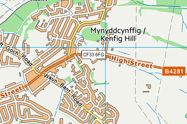 CF33 6FG map - OS VectorMap District (Ordnance Survey)