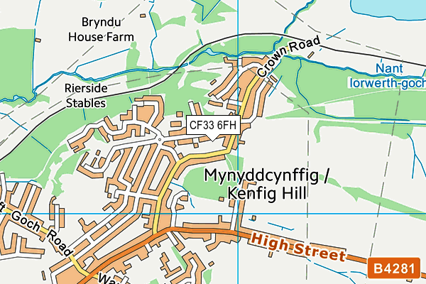 CF33 6FH map - OS VectorMap District (Ordnance Survey)