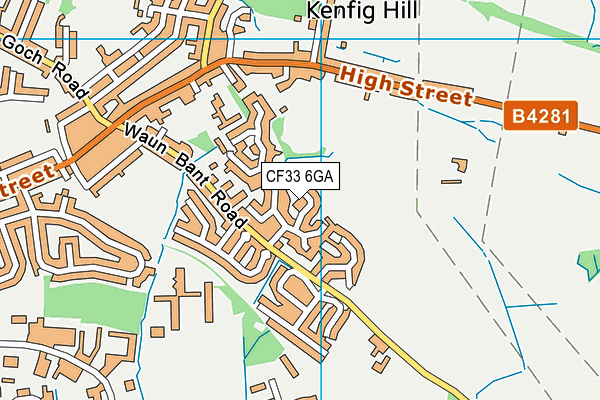 CF33 6GA map - OS VectorMap District (Ordnance Survey)