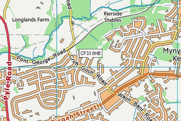 CF33 6HB map - OS VectorMap District (Ordnance Survey)