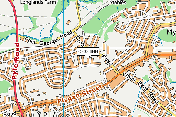 CF33 6HH map - OS VectorMap District (Ordnance Survey)