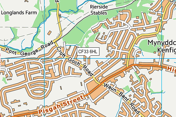 CF33 6HL map - OS VectorMap District (Ordnance Survey)