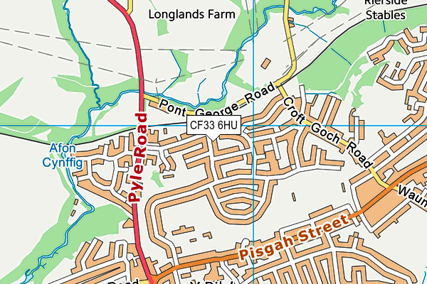 CF33 6HU map - OS VectorMap District (Ordnance Survey)