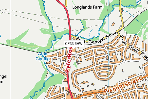 CF33 6HW map - OS VectorMap District (Ordnance Survey)