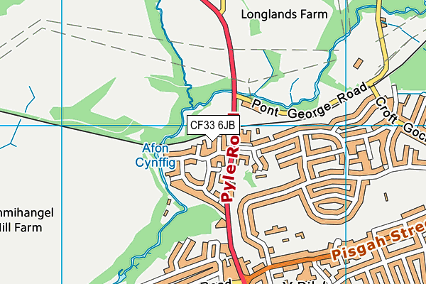 CF33 6JB map - OS VectorMap District (Ordnance Survey)