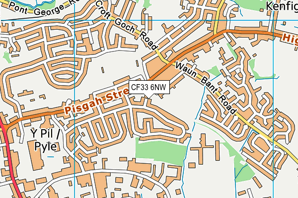 CF33 6NW map - OS VectorMap District (Ordnance Survey)