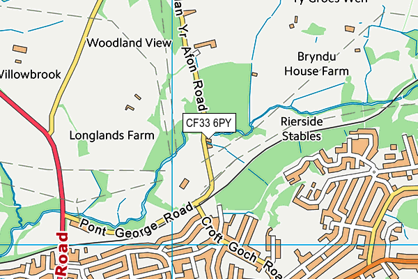 CF33 6PY map - OS VectorMap District (Ordnance Survey)