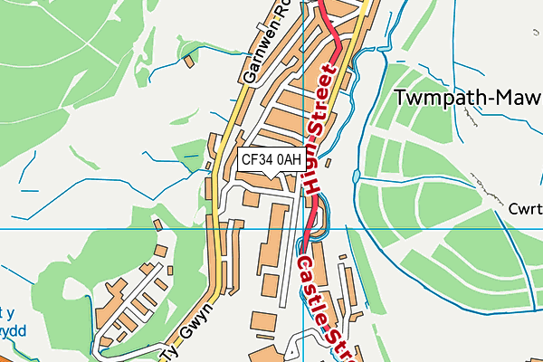 CF34 0AH map - OS VectorMap District (Ordnance Survey)