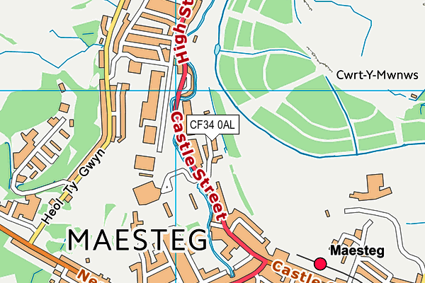 CF34 0AL map - OS VectorMap District (Ordnance Survey)