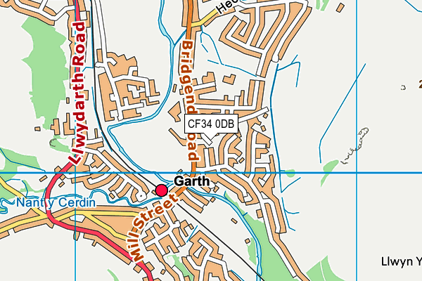 CF34 0DB map - OS VectorMap District (Ordnance Survey)