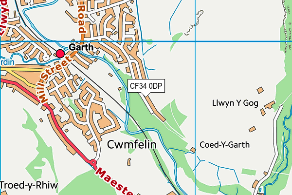 CF34 0DP map - OS VectorMap District (Ordnance Survey)