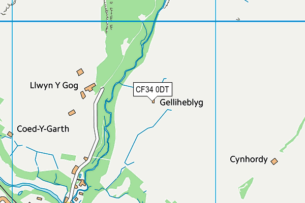 CF34 0DT map - OS VectorMap District (Ordnance Survey)