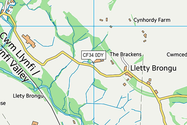 CF34 0DY map - OS VectorMap District (Ordnance Survey)