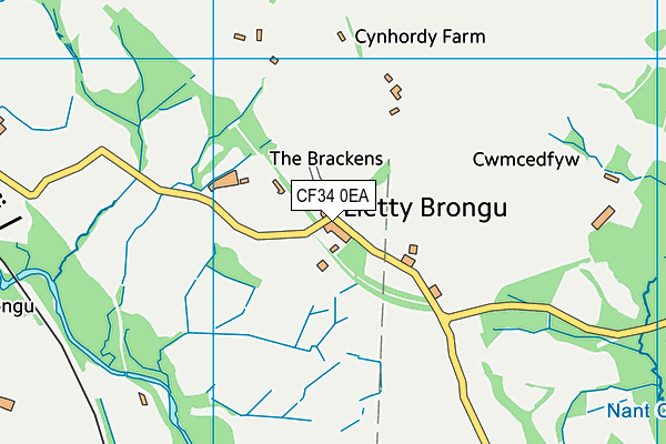 CF34 0EA map - OS VectorMap District (Ordnance Survey)