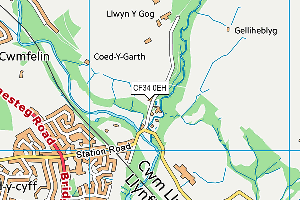 CF34 0EH map - OS VectorMap District (Ordnance Survey)