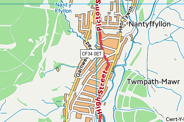 Nantyffyllon Primary School map (CF34 0ET) - OS VectorMap District (Ordnance Survey)