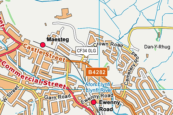 CF34 0LG map - OS VectorMap District (Ordnance Survey)