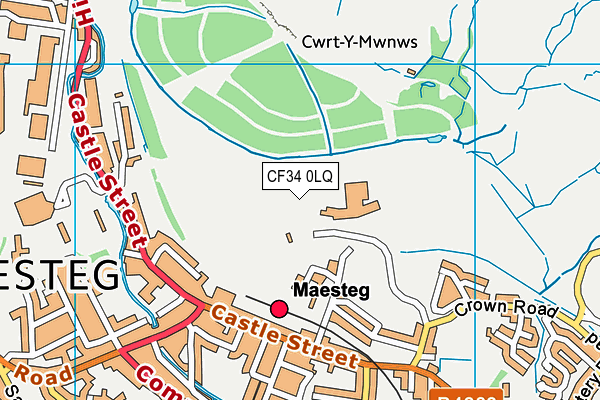 Maesteg School map (CF34 0LQ) - OS VectorMap District (Ordnance Survey)