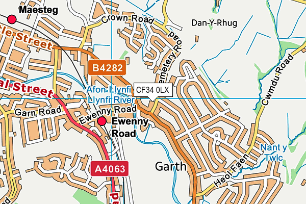 CF34 0LX map - OS VectorMap District (Ordnance Survey)