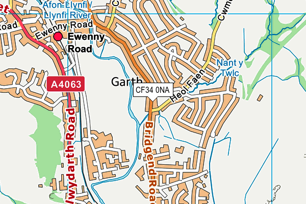 CF34 0NA map - OS VectorMap District (Ordnance Survey)