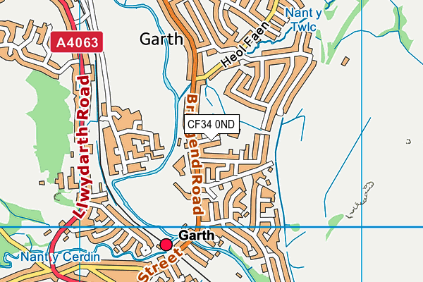 Garth  Primary School map (CF34 0ND) - OS VectorMap District (Ordnance Survey)