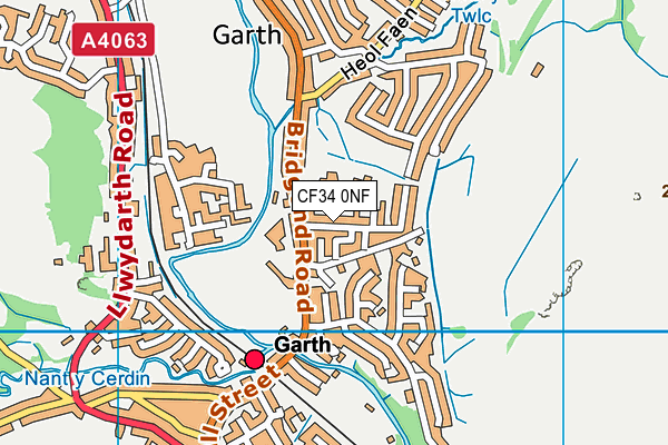 CF34 0NF map - OS VectorMap District (Ordnance Survey)