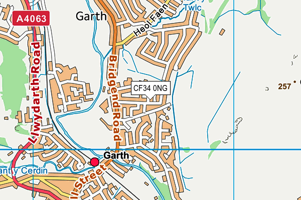 CF34 0NG map - OS VectorMap District (Ordnance Survey)