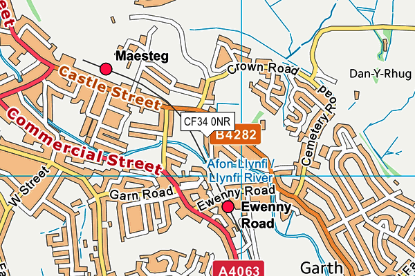 CF34 0NR map - OS VectorMap District (Ordnance Survey)