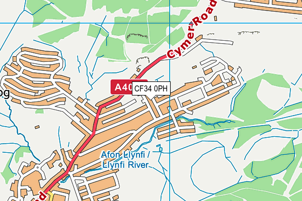 CF34 0PH map - OS VectorMap District (Ordnance Survey)