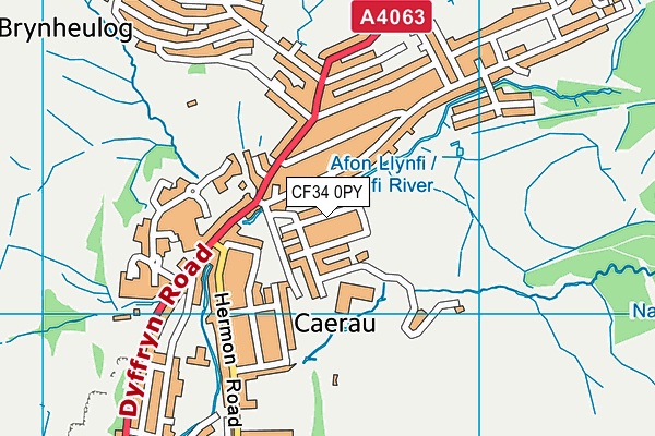 CF34 0PY map - OS VectorMap District (Ordnance Survey)