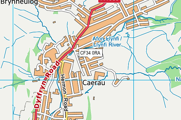 CF34 0RA map - OS VectorMap District (Ordnance Survey)