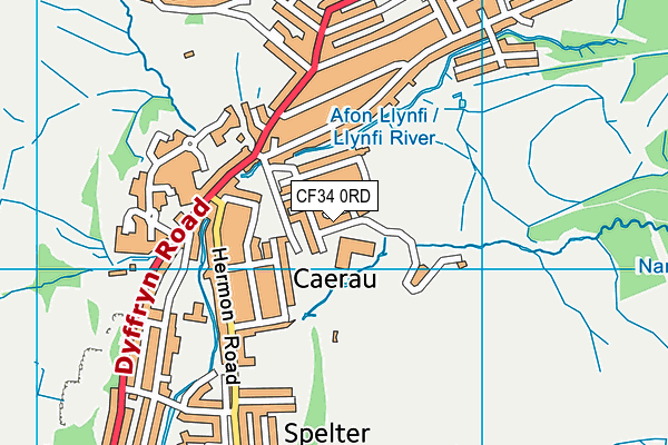 CF34 0RD map - OS VectorMap District (Ordnance Survey)