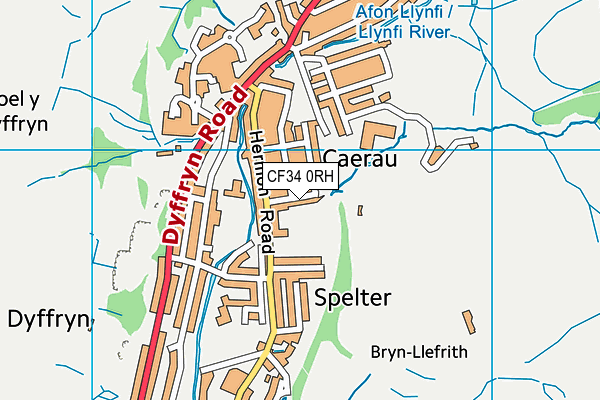 CF34 0RH map - OS VectorMap District (Ordnance Survey)