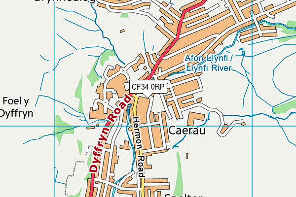 CF34 0RP map - OS VectorMap District (Ordnance Survey)