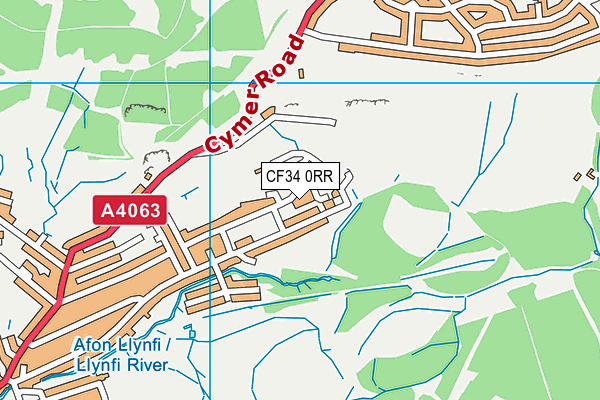 CF34 0RR map - OS VectorMap District (Ordnance Survey)