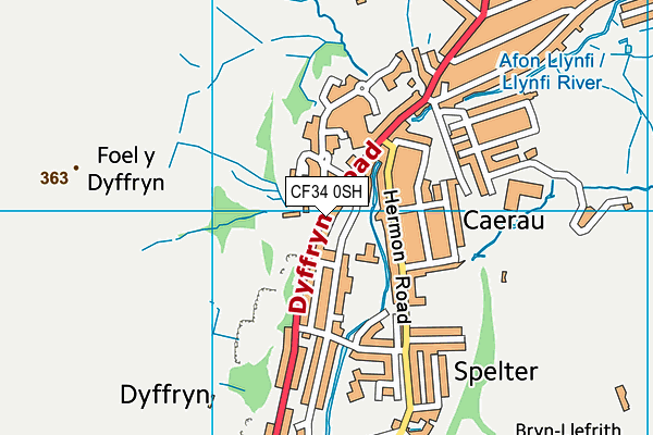 CF34 0SH map - OS VectorMap District (Ordnance Survey)