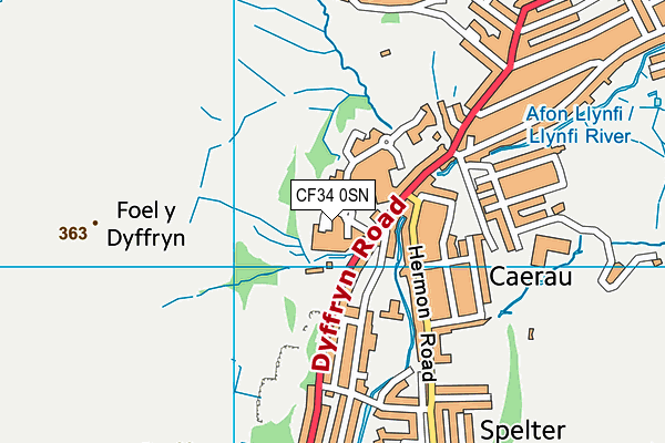 CF34 0SN map - OS VectorMap District (Ordnance Survey)