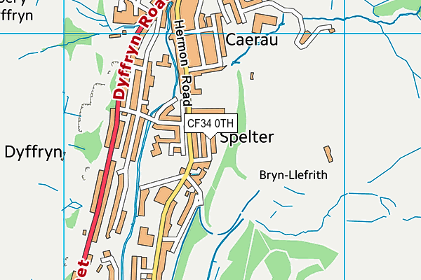 CF34 0TH map - OS VectorMap District (Ordnance Survey)